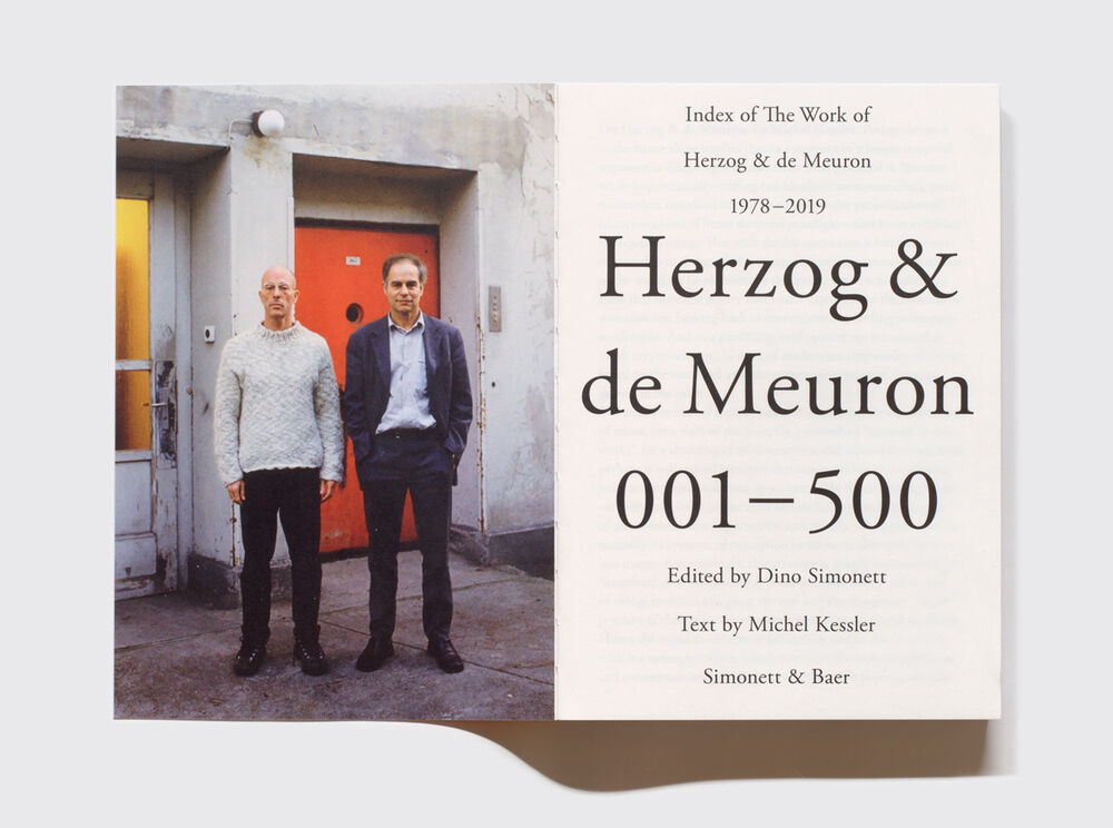 Herzog & de Meuron 001 – 500. Index of The Work of Herzog & de